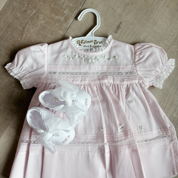 Pink Floral Bullion Dress Feltman Brothers Embroidery Lace New With Tag - Picture 7 of 8